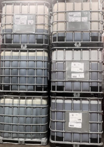 Totes of mixed oils, also known as line flush